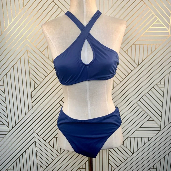 Solid‎ & Striped The Marissa Two-Piece Bikini Blue - Picture 2 of 10